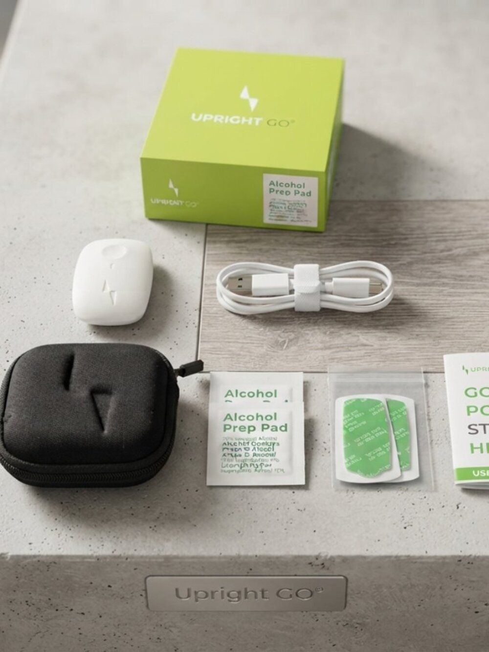 UPRIGHT GO Original Posture Trainer - New Open Box - Includes Case, Cable & Pads